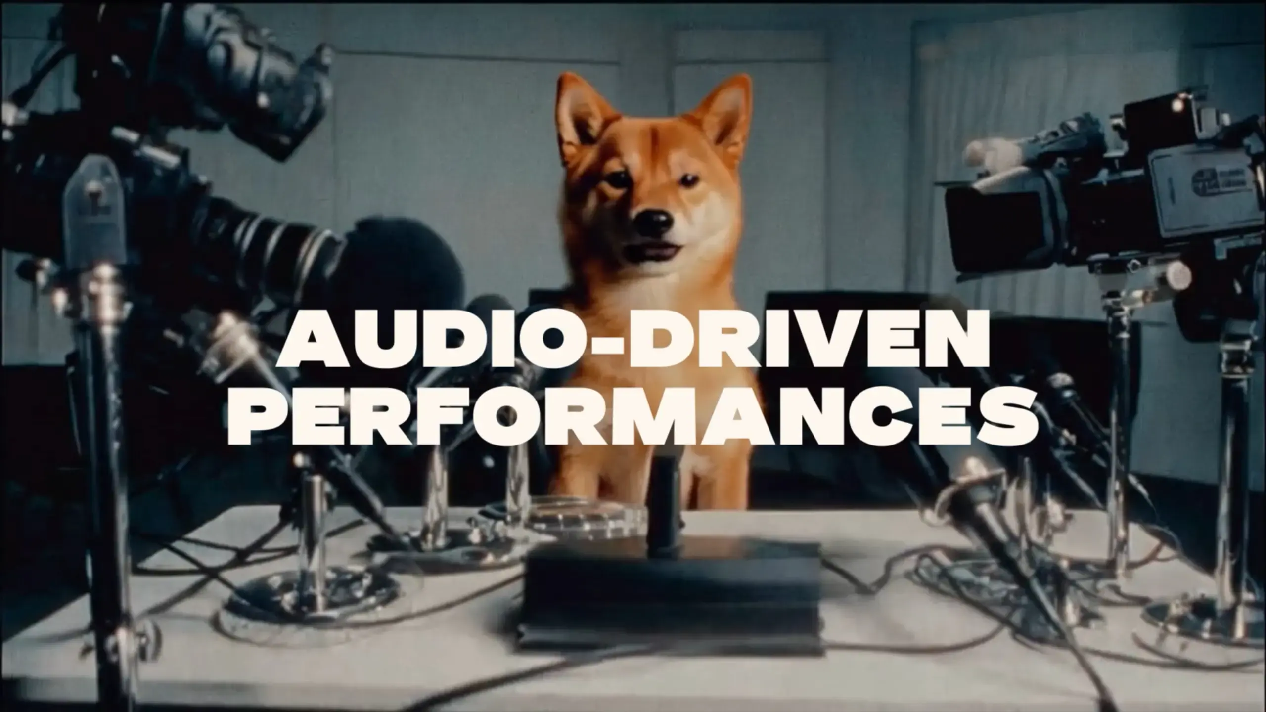 Voorbeeld van Pika's Pikaformance-model: een hond die synchroon met audio beweegt en 'spreekt'